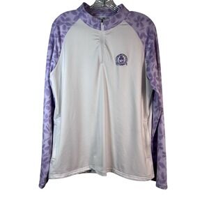 FOOTJOY Sz L Golf Tech Half Zip Jacket Women's Purple Floral St Patrick's Links